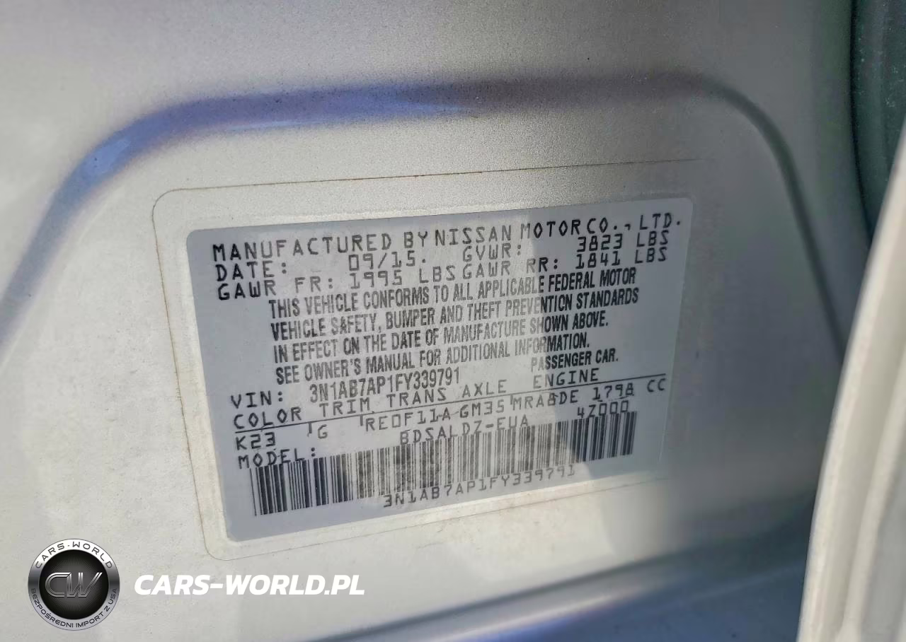 2015 Nissan Sentra S VIN:3N1AB7AP1FY339791 - 13