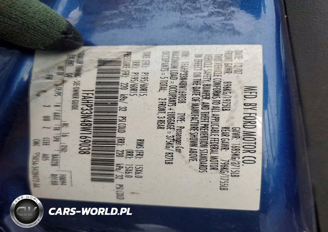 2008 Ford Focus Se VIN:1FAHP33N48W169038 - 13