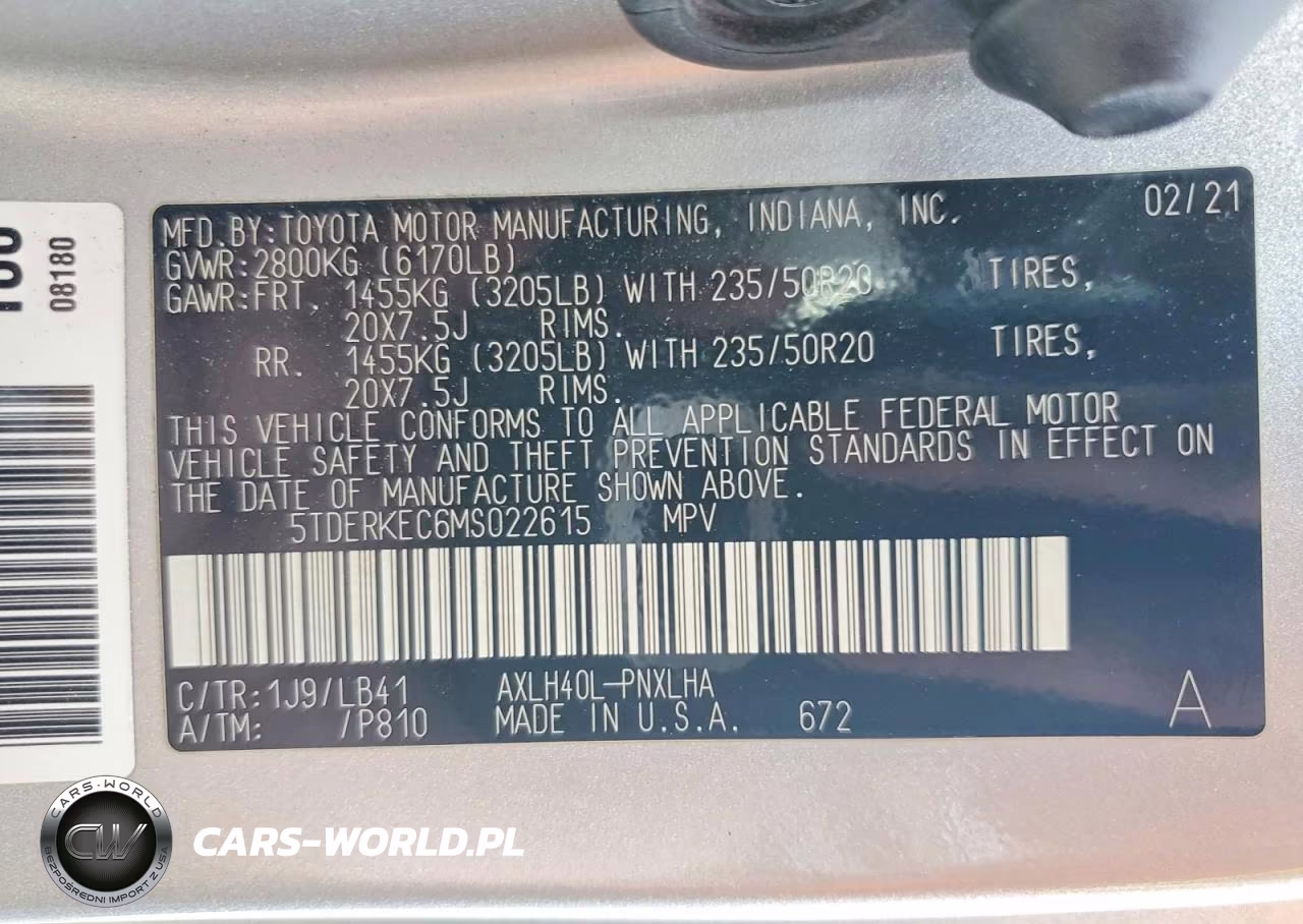 2021 Toyota Sienna Limited VIN:5TDERKEC6MS022615 - 13