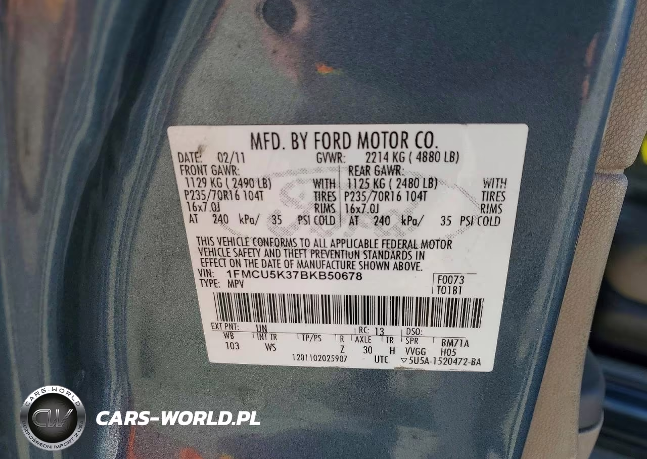2011 Ford Escape Hybrid VIN:1FMCU5K37BKB50678 - 13