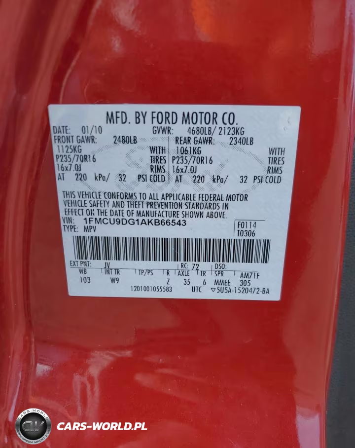 2010 Ford Escape Xlt VIN:1FMCU9DG1AKB66543 - 14