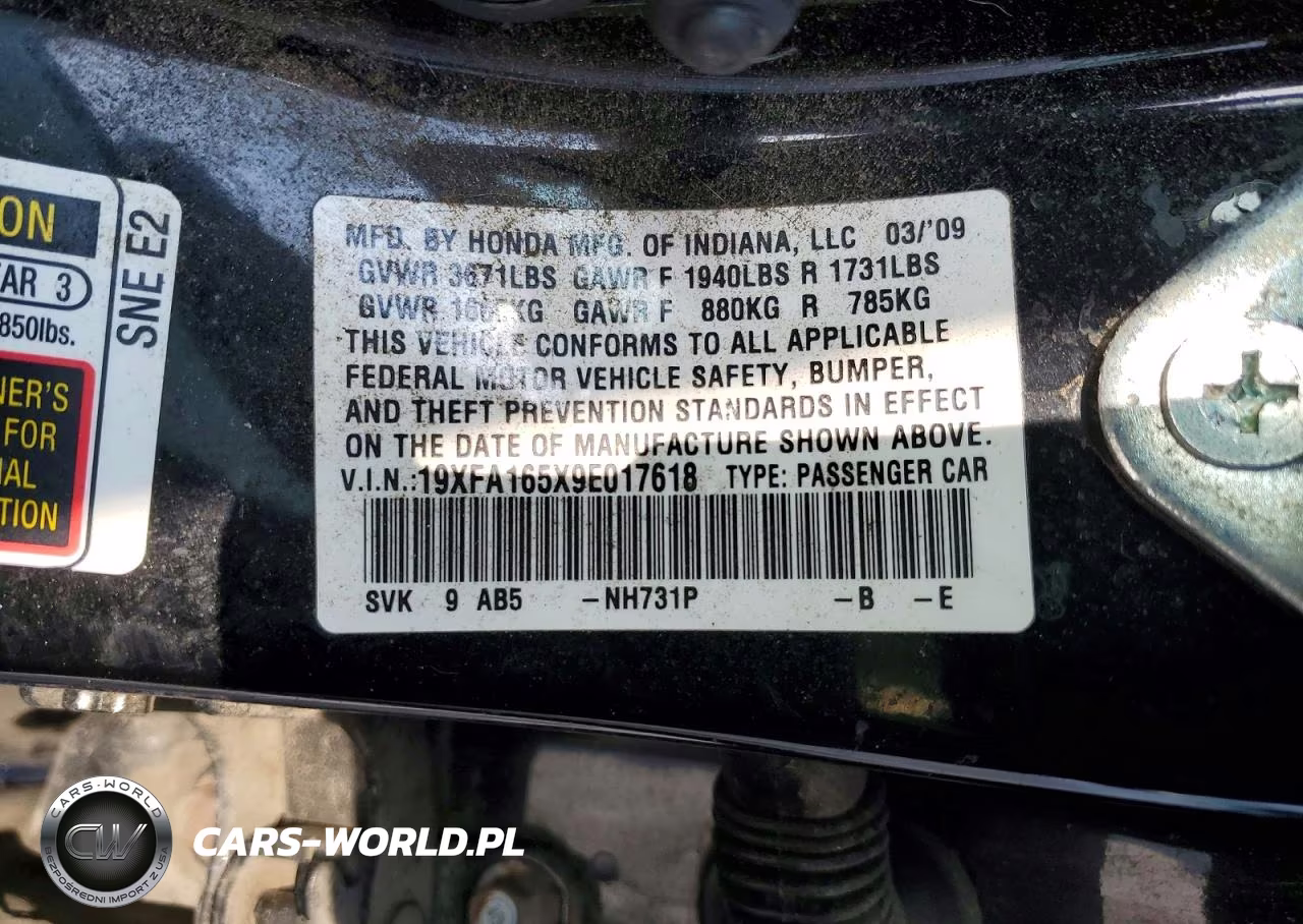 2009 Honda Civic Lx VIN:19XFA165X9E017618 - 12