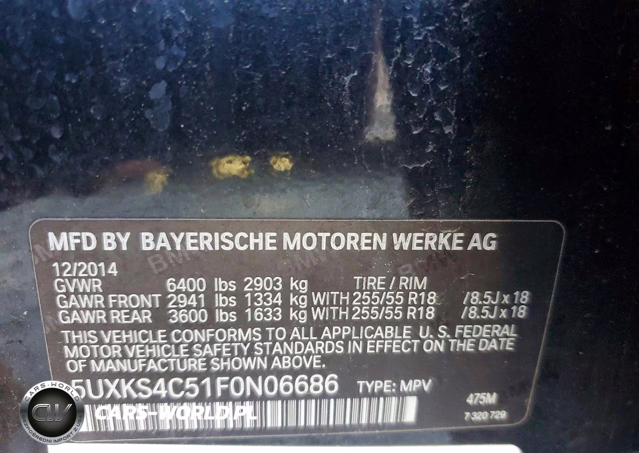 2015 BMW X5 xDrive35D VIN:5UXKS4C51F0N06686 - 13