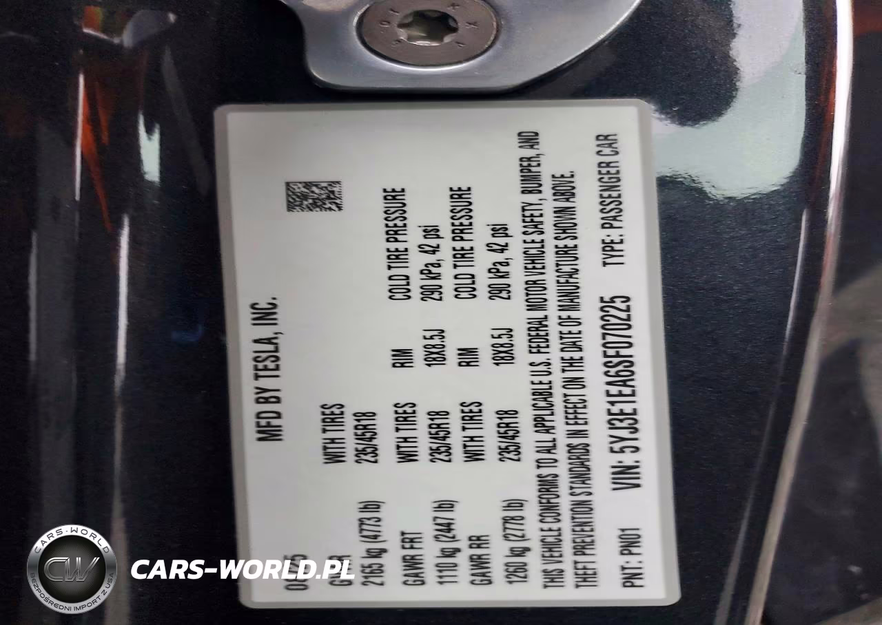 2025 Tesla Model 3 VIN:5YJ3E1EA6SF070225 - 12