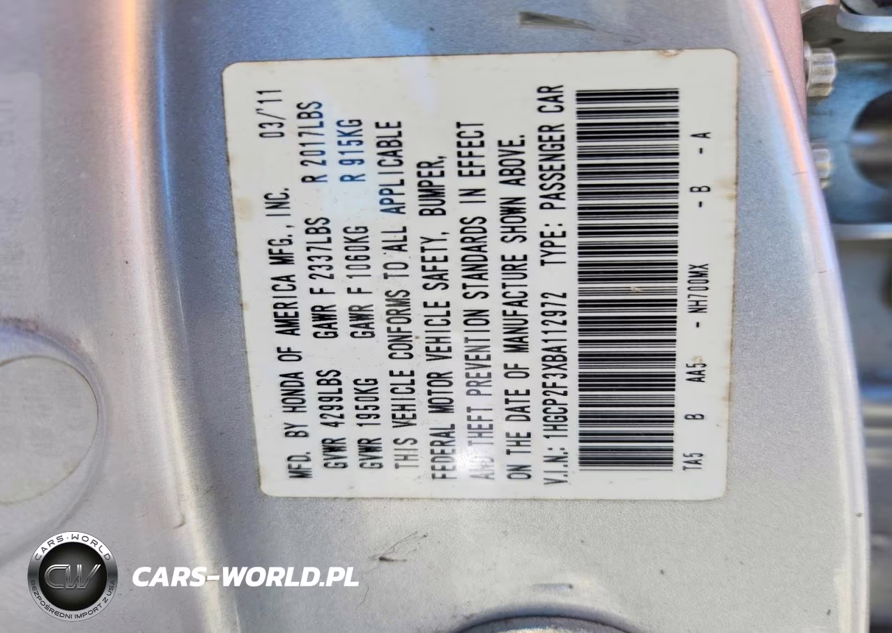 2011 Honda Accord Lx VIN:1HGCP2F3XBA112972 - 12
