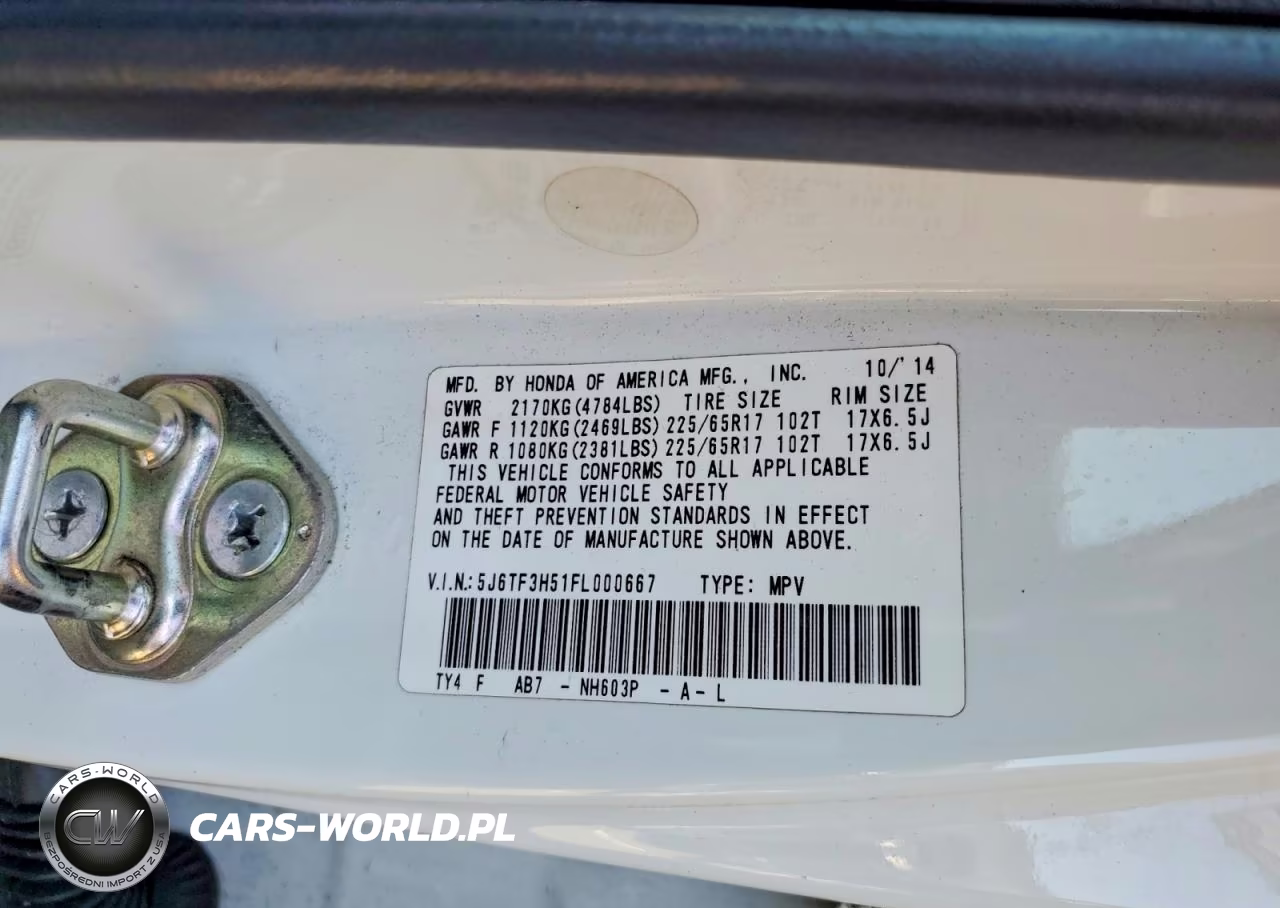 2015 Honda Crosstour Exl VIN:5J6TF3H51FL000667 - 13
