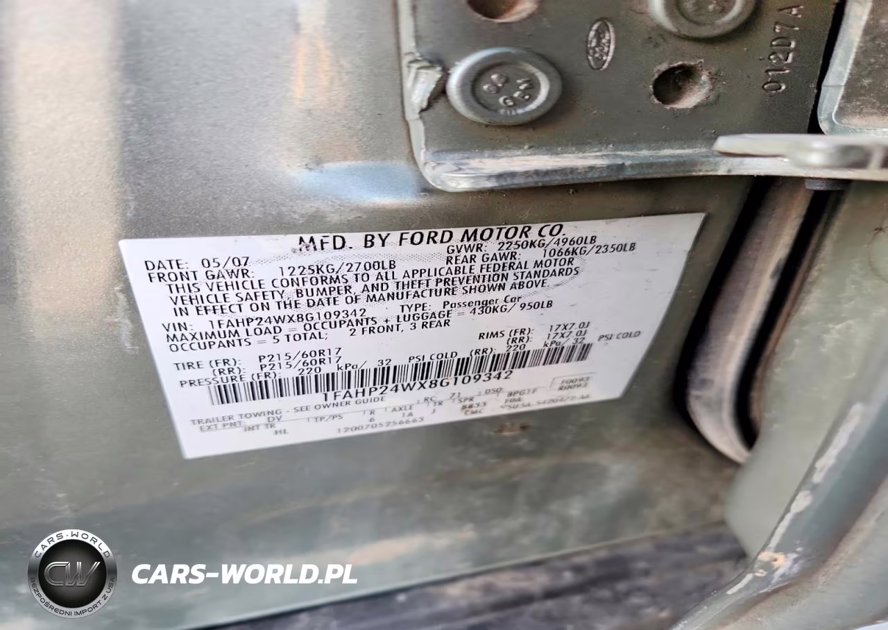 2008 Ford Taurus Sel VIN:1FAHP24WX8G109342 - 12