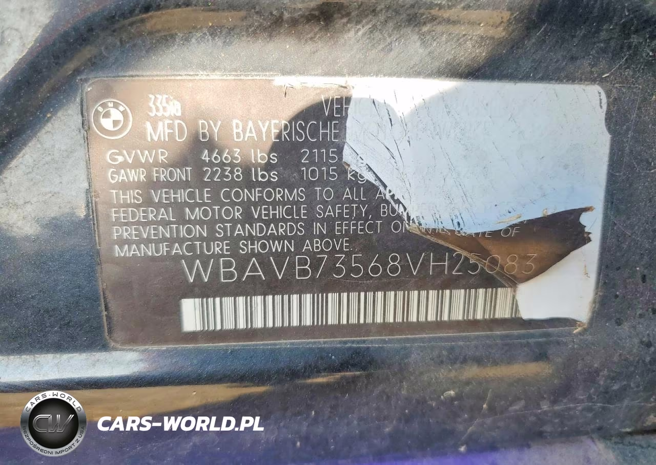 2008 BMW 335 I VIN:WBAVB73568VH25083 - 12