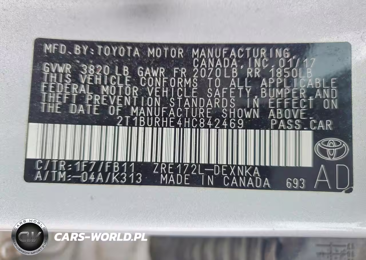 2017 Toyota Corolla L VIN:2T1BURHE4HC842469 - 13