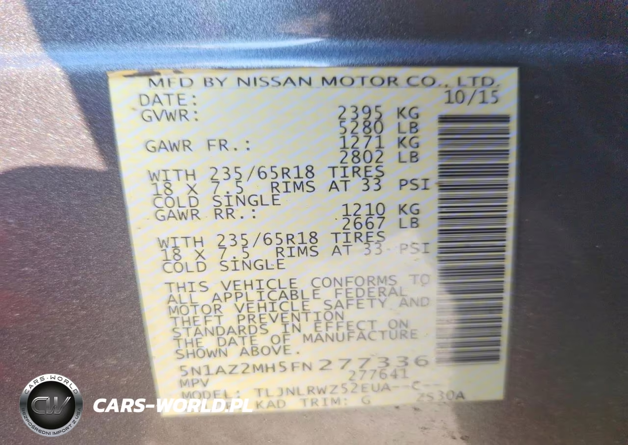 2015 Nissan Murano Sl VIN:5N1AZ2MH5FN277336 - 13