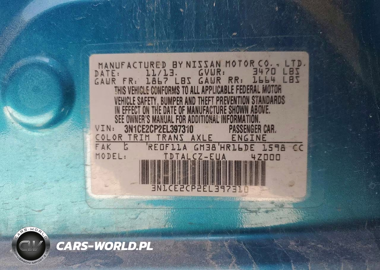 2014 Nissan Versa Note VIN:3N1CE2CP2EL397310 - 13
