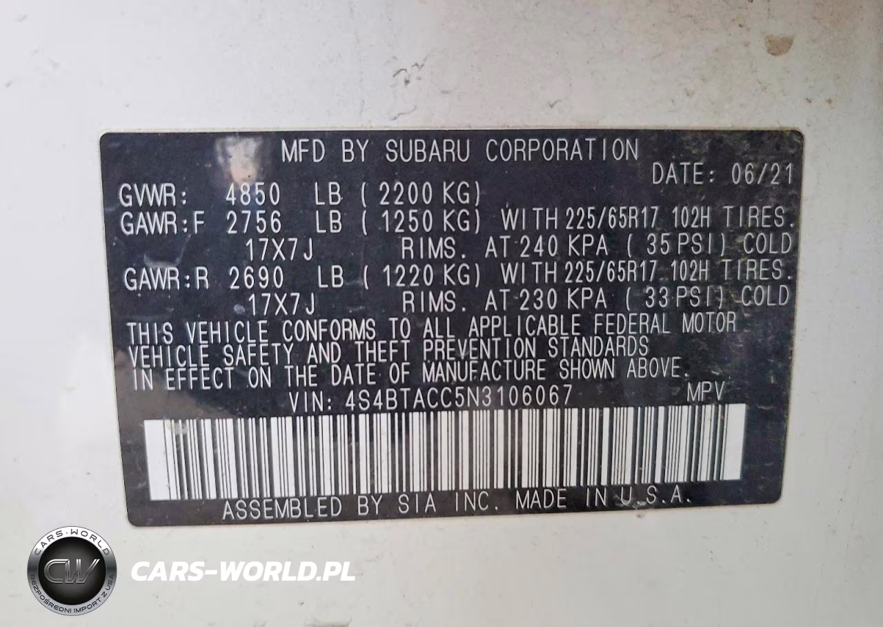 2022 Subaru Outback Premium VIN:4S4BTACC5N3106067 - 13