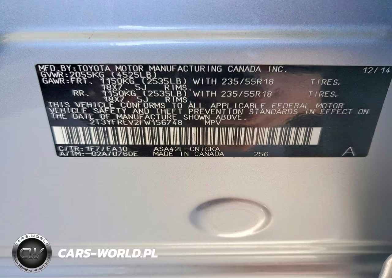 2015 Toyota Rav4 Limited VIN:2T3YFREV2FW156748 - 12