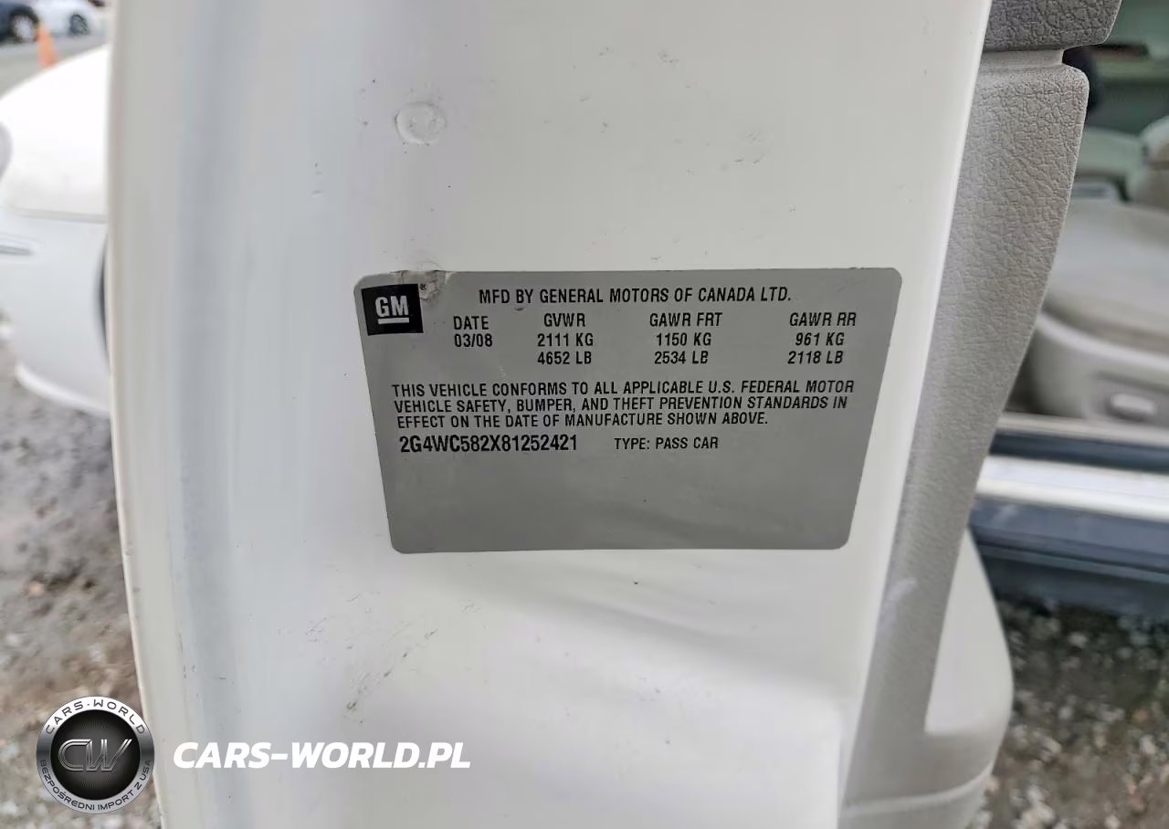 2008 Buick Lacrosse VIN:2G4WC582X81252421 - 12
