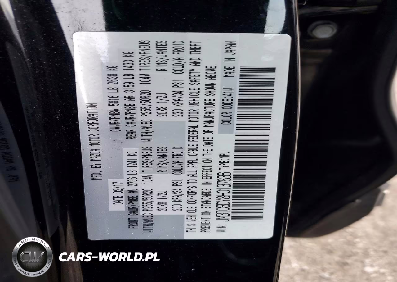 2017 Mazda Cx-9 Grand Touring VIN:JM3TCBDY8H0137836 - 13