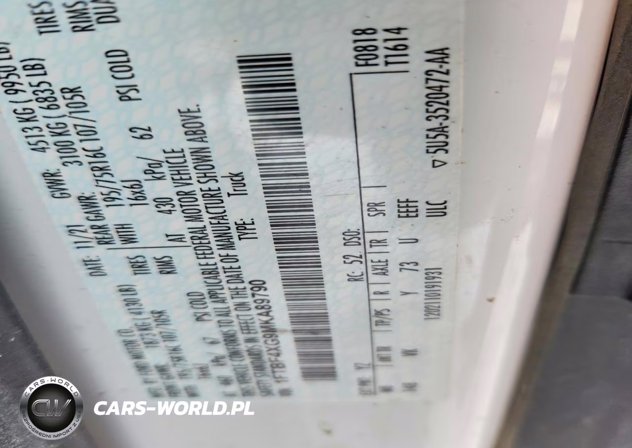 2021 Ford Transit Utility - Service Van VIN:1FTBF4XG9MKA89790 - 13