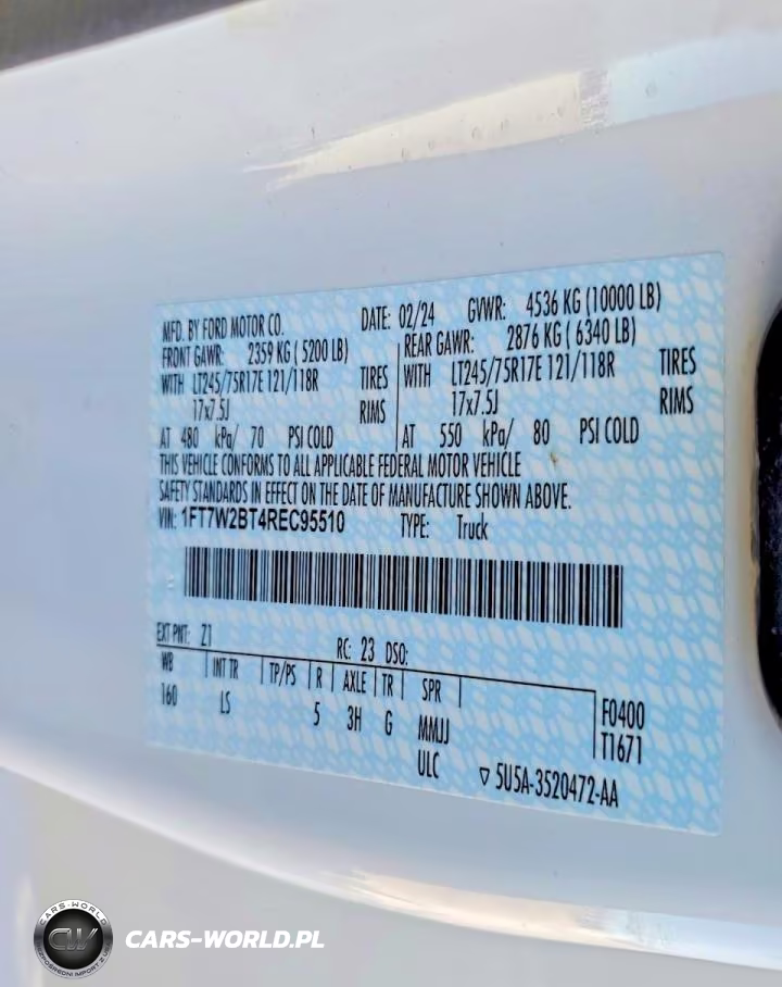 2024 Ford F250 Super Duty VIN:1FT7W2BT4REC95510 - 12