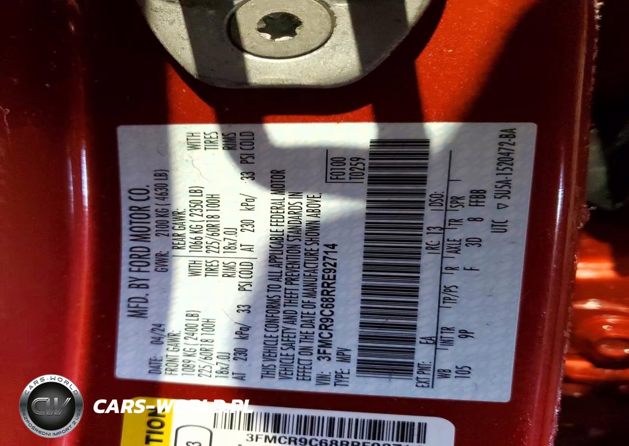 2024 Ford Bronco Sport Outer Banks VIN:3FMCR9C68RRE92714 - 14