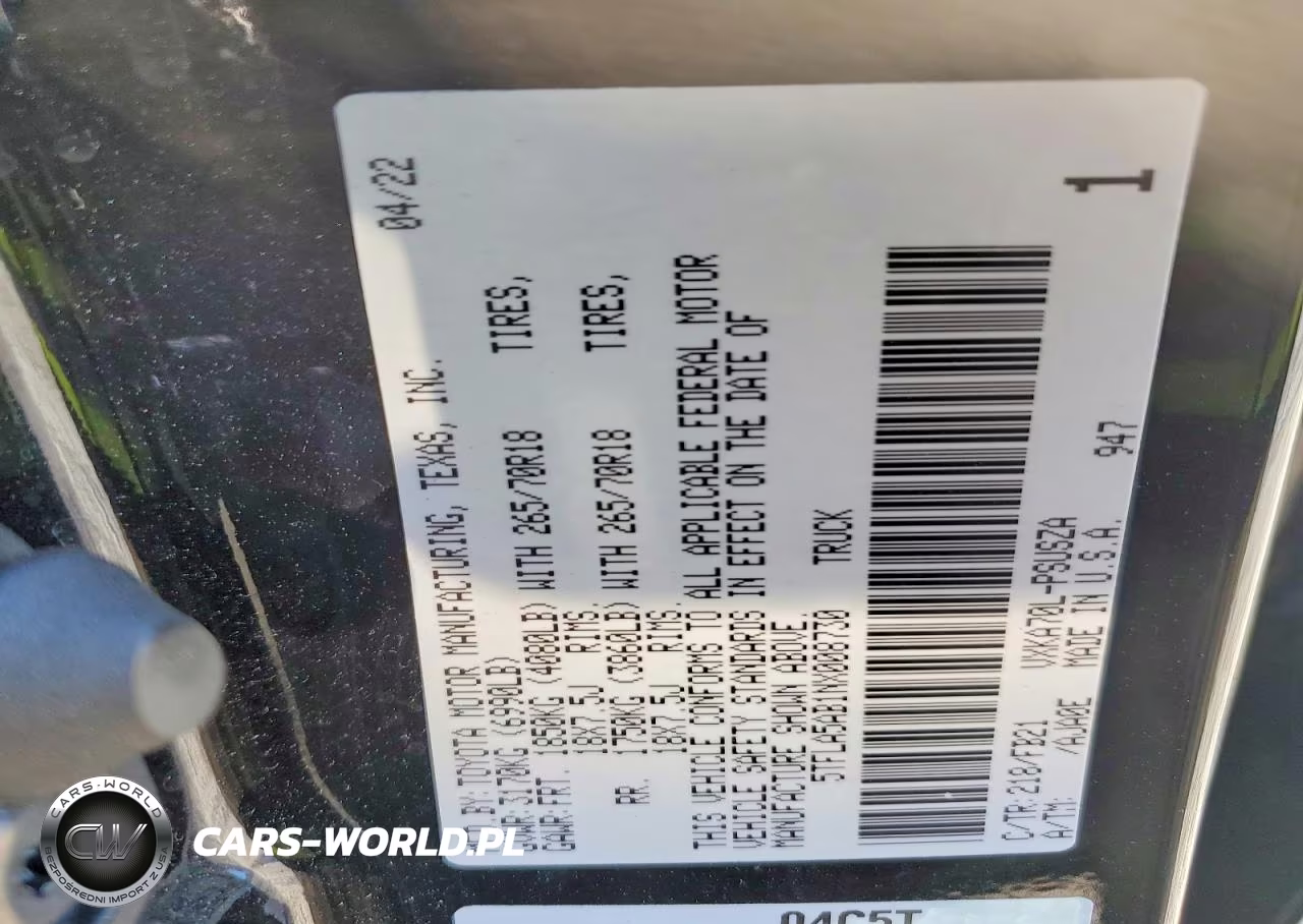 2022 Toyota Tundra Sr5 VIN:5TFLA5AB1NX008730 - 12
