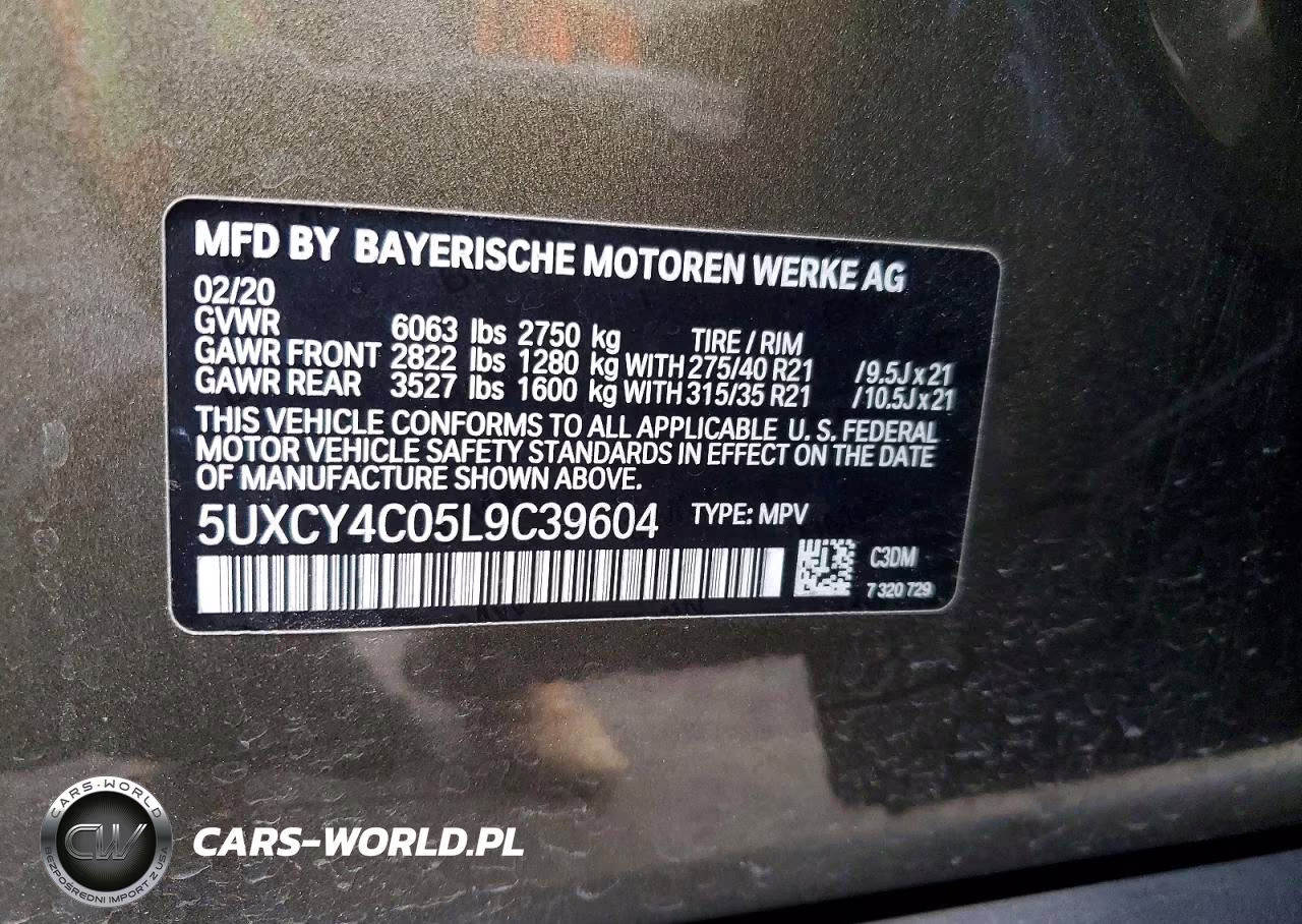 2020 BMW X6 Sdrive 40I VIN:5UXCY4C05L9C39604 - 13