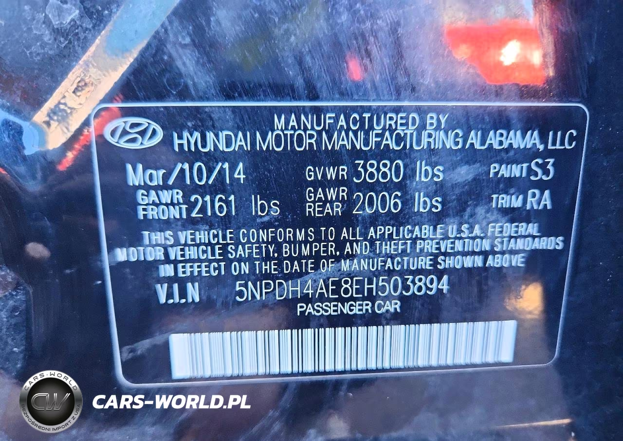 2014 Hyundai Elantra Se VIN:5NPDH4AE8EH503894 - 12