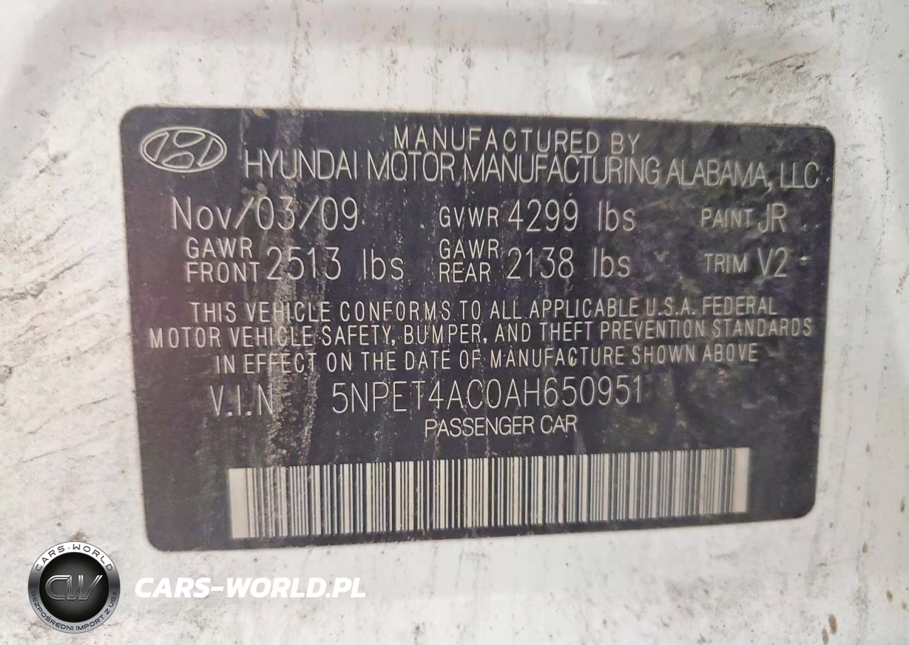 2010 Hyundai Sonata VIN:5NPET4AC0AH650951 - 12