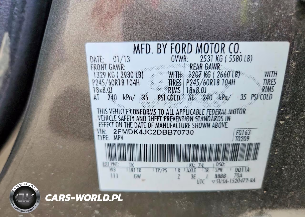 2013 Ford Edge Sel VIN:2FMDK4JC2DBB70730 - 13