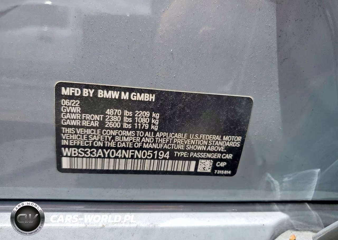 2022 BMW M3 Competition VIN:WBS33AY04NFN05194 - 12