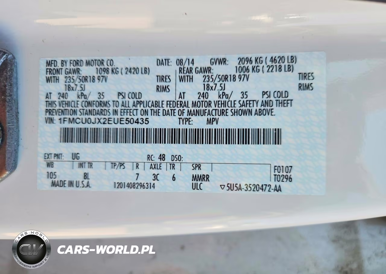 2014 Ford Escape Titanium VIN:1FMCU0JX2EUE50435 - 12