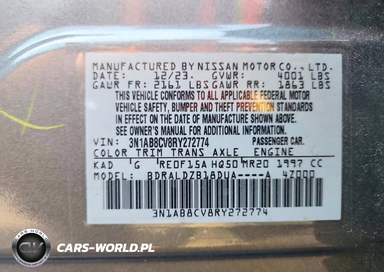 2024 Nissan Sentra Sv VIN:3N1AB8CV8RY272774 - 12