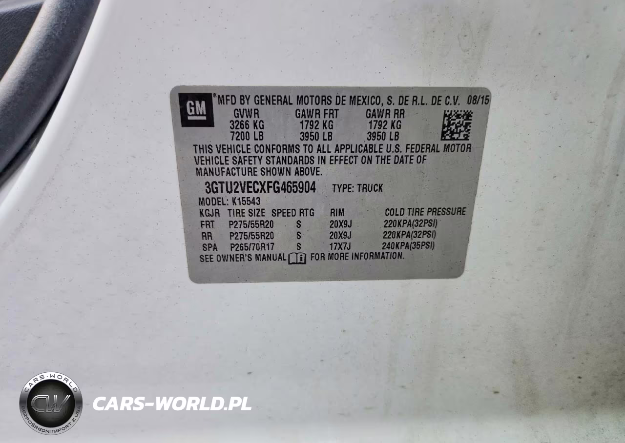 2015 GMC Sierra K1500 Slt VIN:3GTU2VECXFG465904 - 12