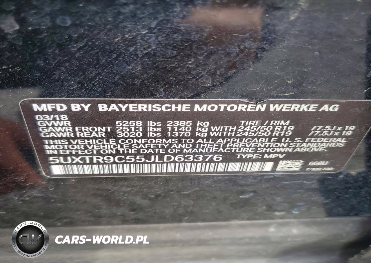 2018 BMW X3 xDrive30I VIN:5UXTR9C55JLD63376 - 12