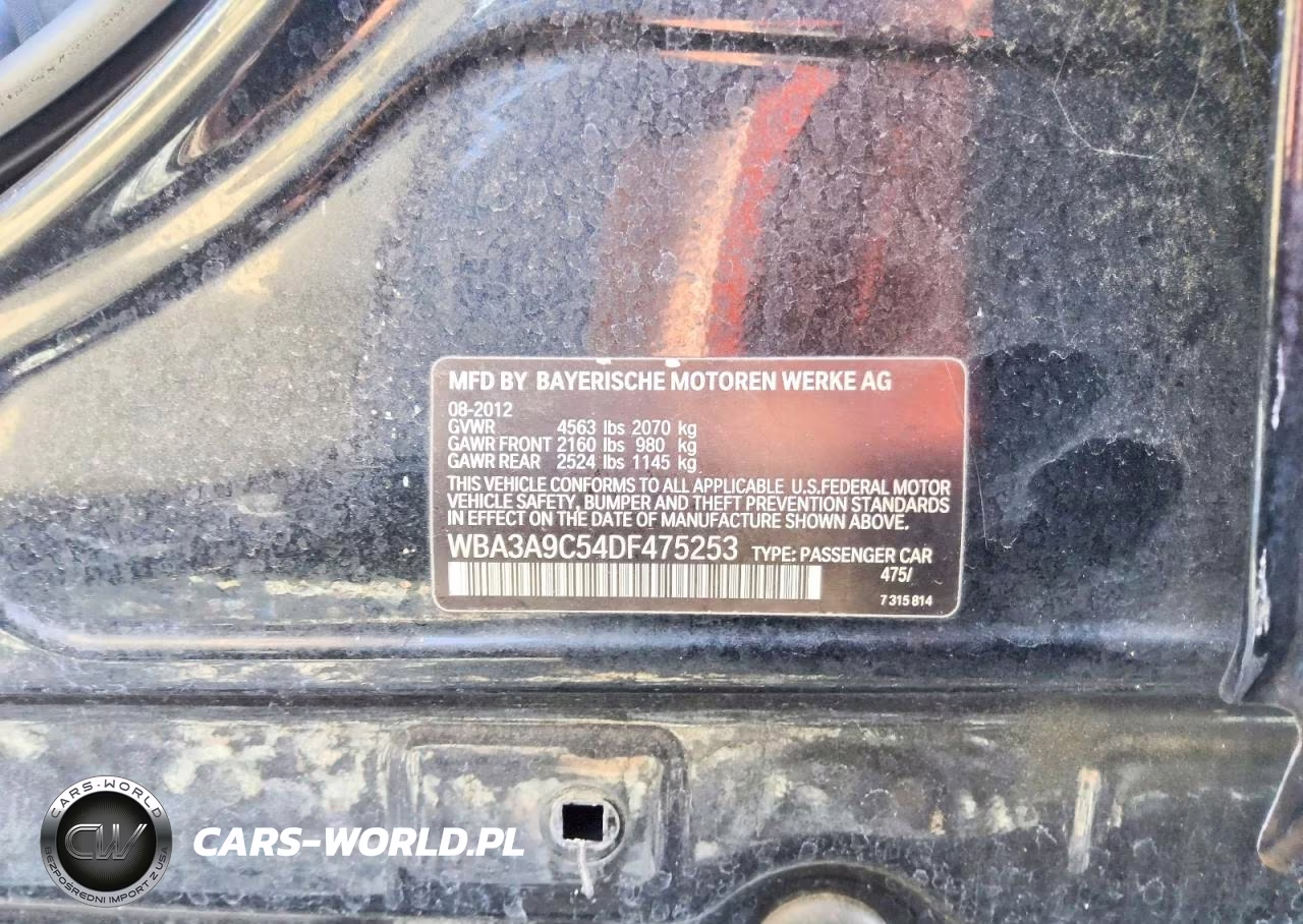 2013 BMW 335 I VIN:WBA3A9C54DF475253 - 12