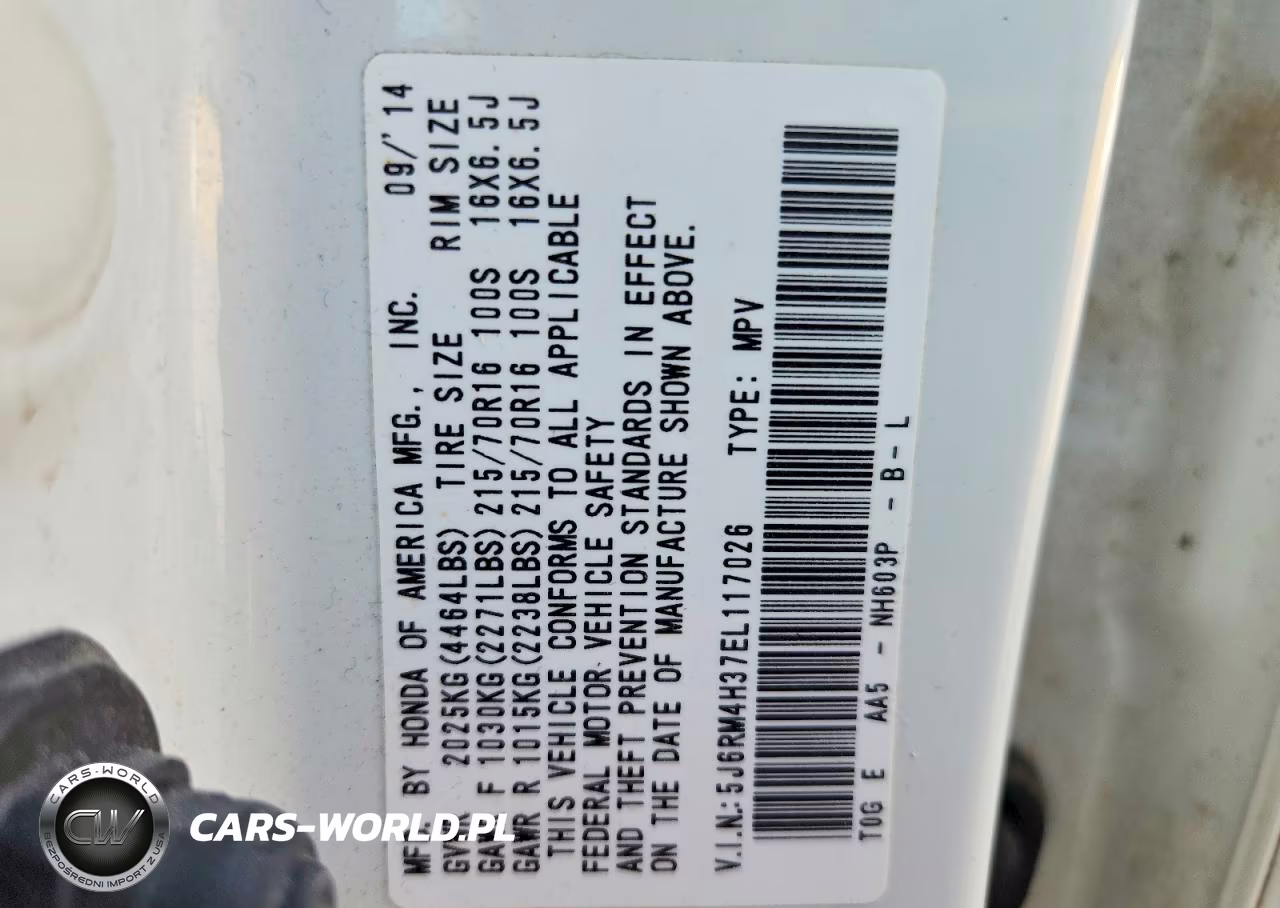 2014 Honda Cr-V Lx VIN:5J6RM4H37EL117026 - 13