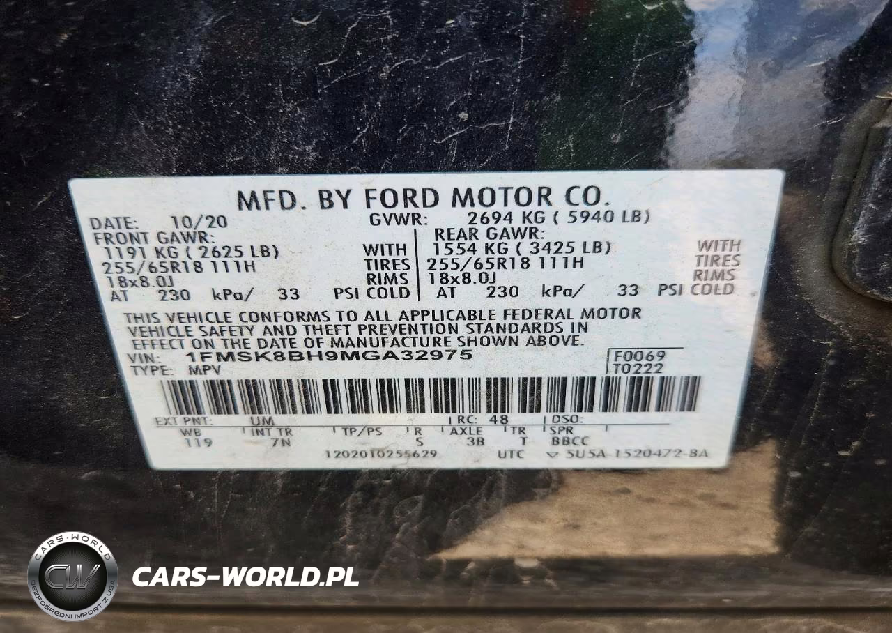 2021 Ford Explorer VIN:1FMSK8BH9MGA32975 - 13