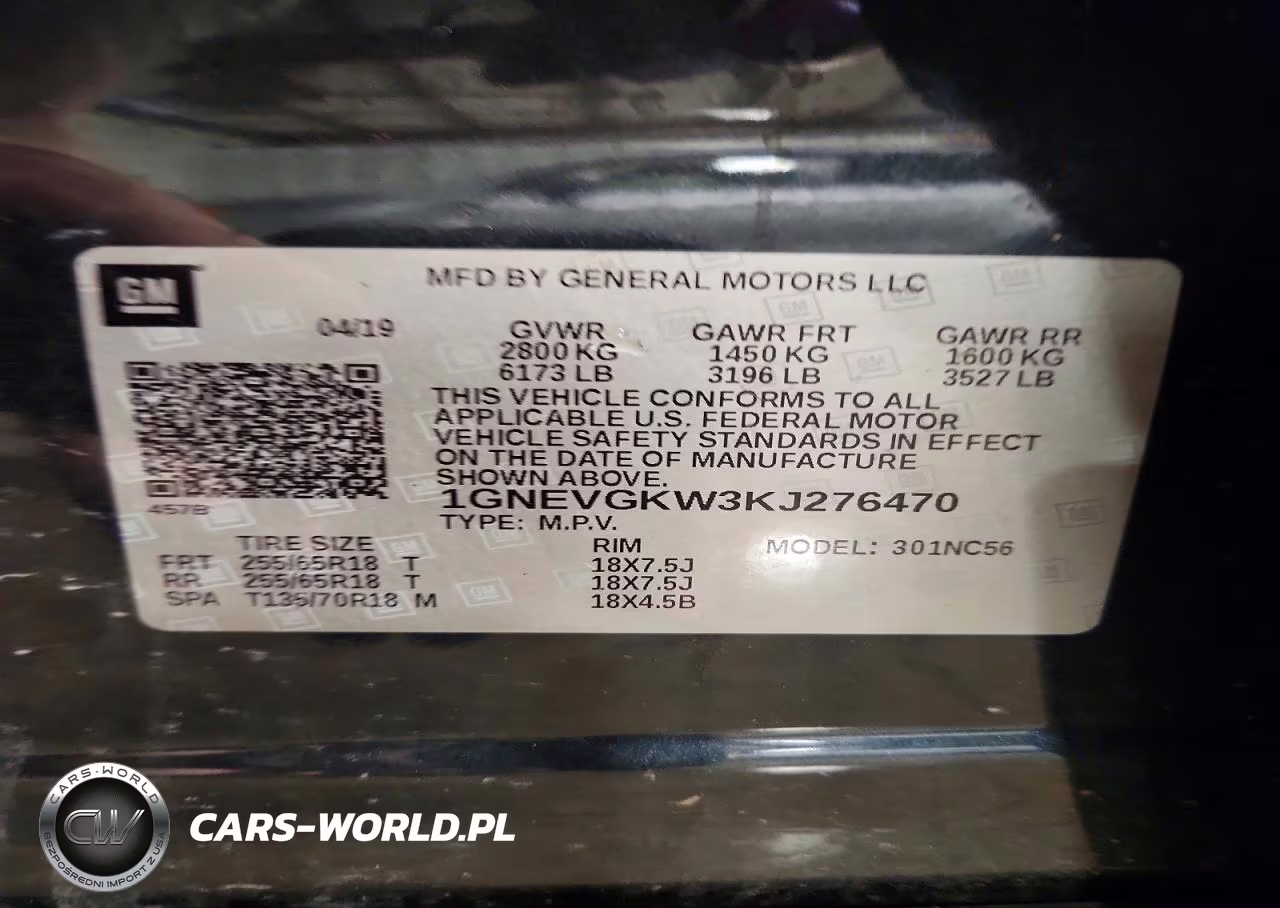 2019 Chevrolet Traverse Lt VIN:1GNEVGKW3KJ276470 - 13