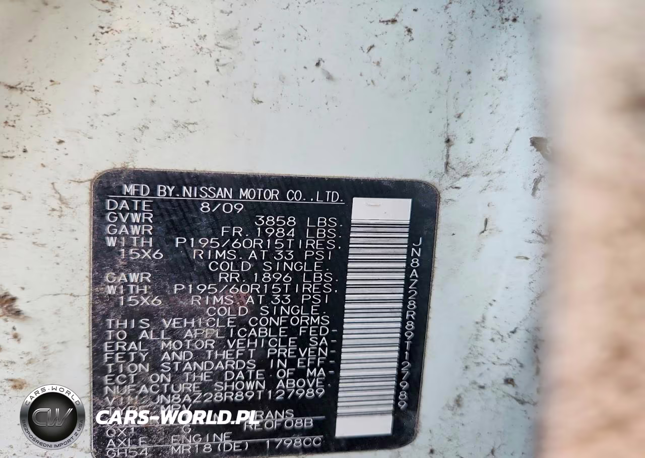 2009 Nissan Cube 1.8 VIN:JN8AZ28R89T127989 - 12