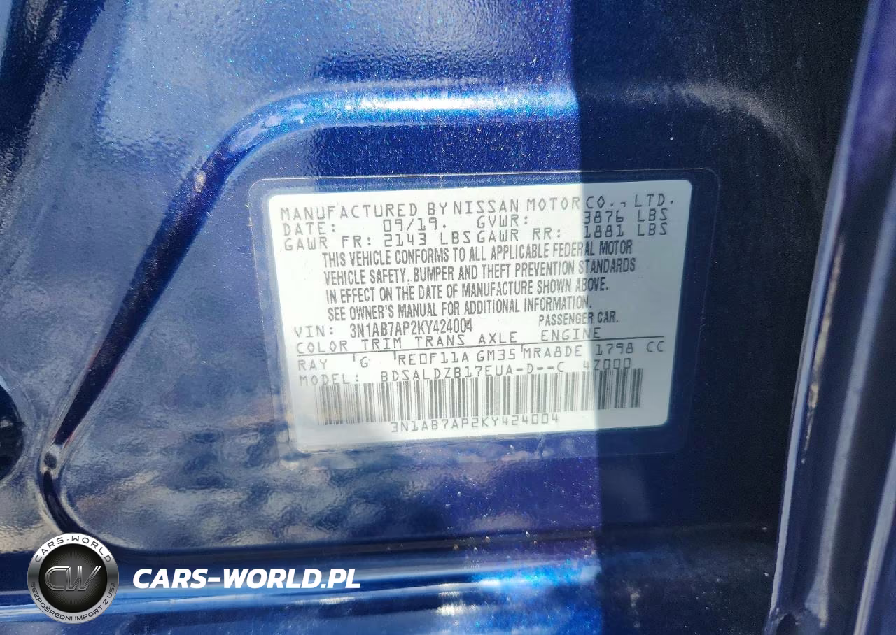 2019 Nissan Sentra Sv VIN:3N1AB7AP2KY424004 - 13