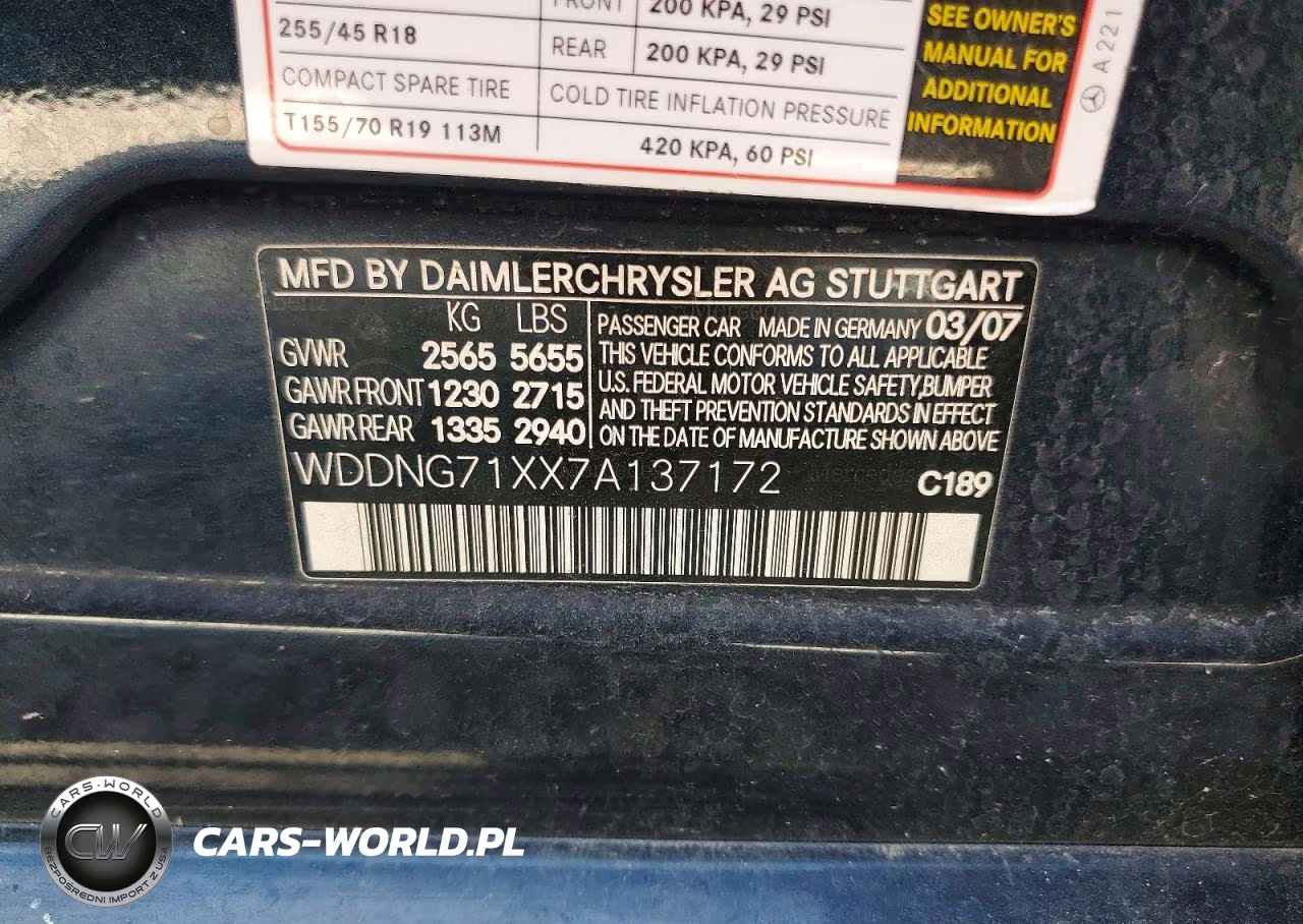2007 Mercedes-Benz S 550 VIN:WDDNG71XX7A137172 - 13