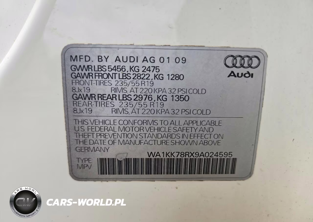 2009 Audi Q5 3.2 VIN:WA1KK78RX9A024595 - 12
