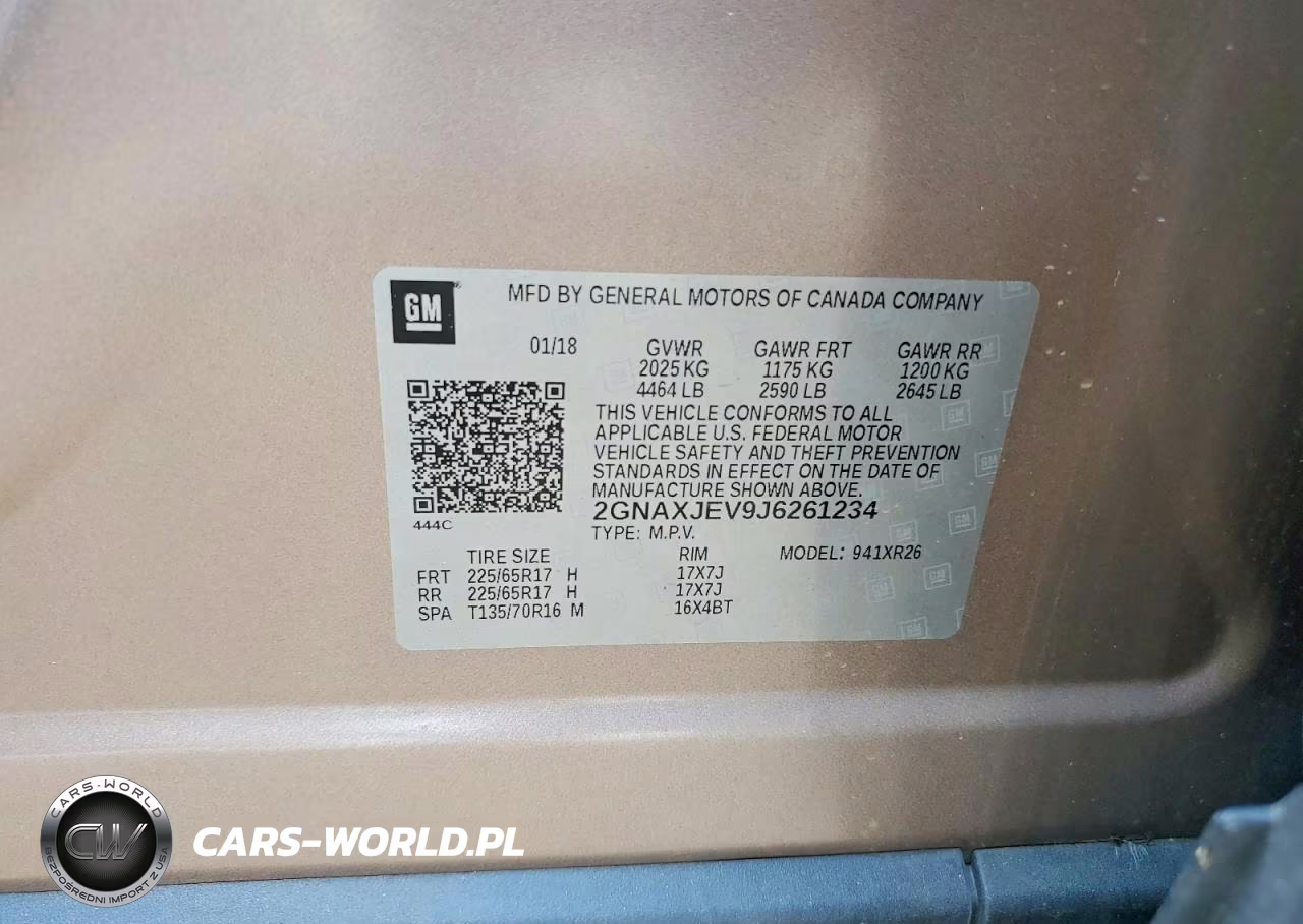 2018 Chevrolet Equinox Lt VIN:2GNAXJEV9J6261234 - 12