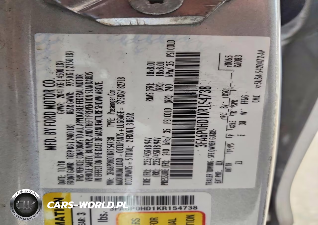 2019 Ford Fusion Se VIN:3FA6P0HD1KR154738 - 13