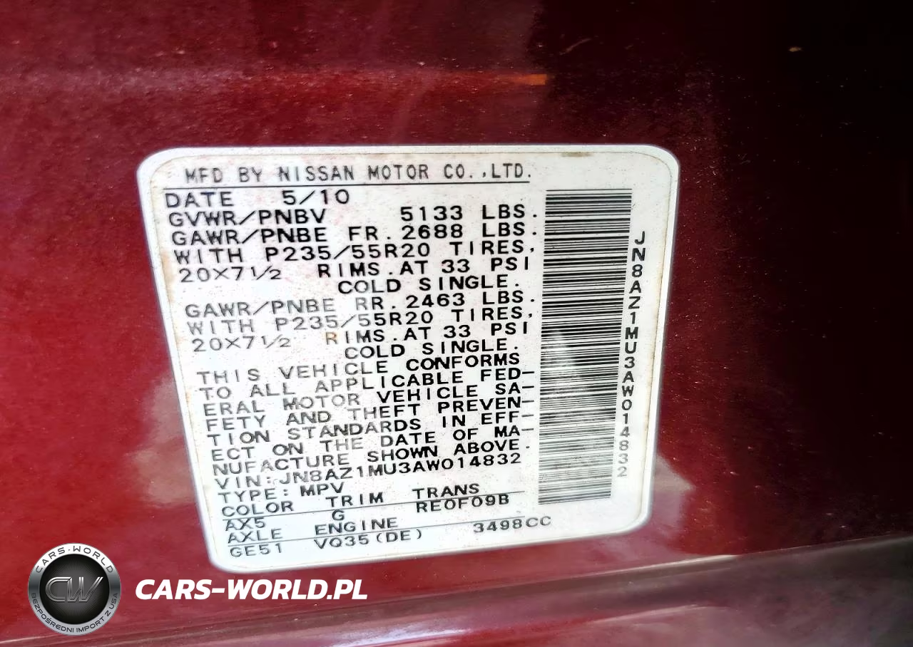 2010 Nissan Murano VIN:JN8AZ1MU3AW014832 - 14