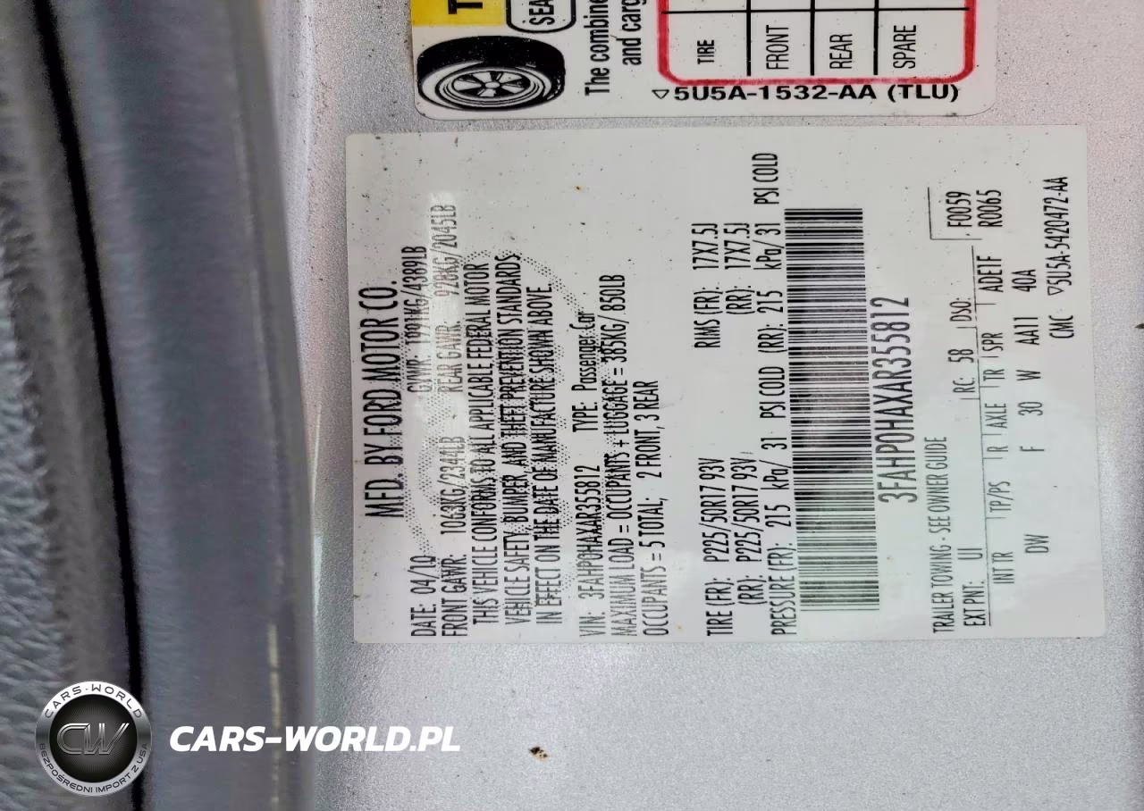 2010 Ford Fusion Se VIN:3FAHP0HAXAR355812 - 12