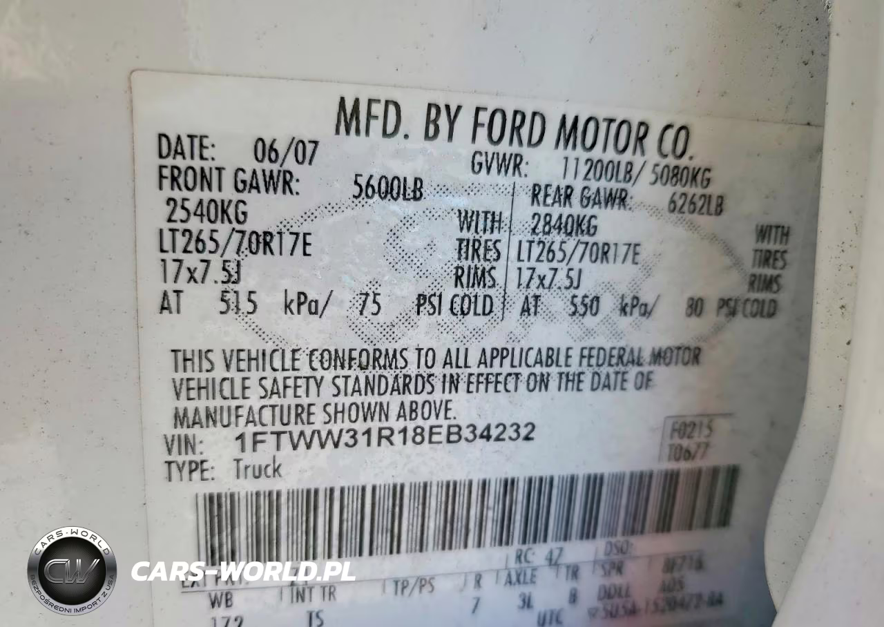 2008 Ford F350 Srw Super Duty VIN:1FTWW31R18EB34232 - 12