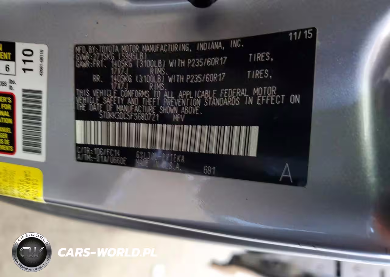 2015 Toyota Sienna Le VIN:5TDKK3DC5FS680721 - 13