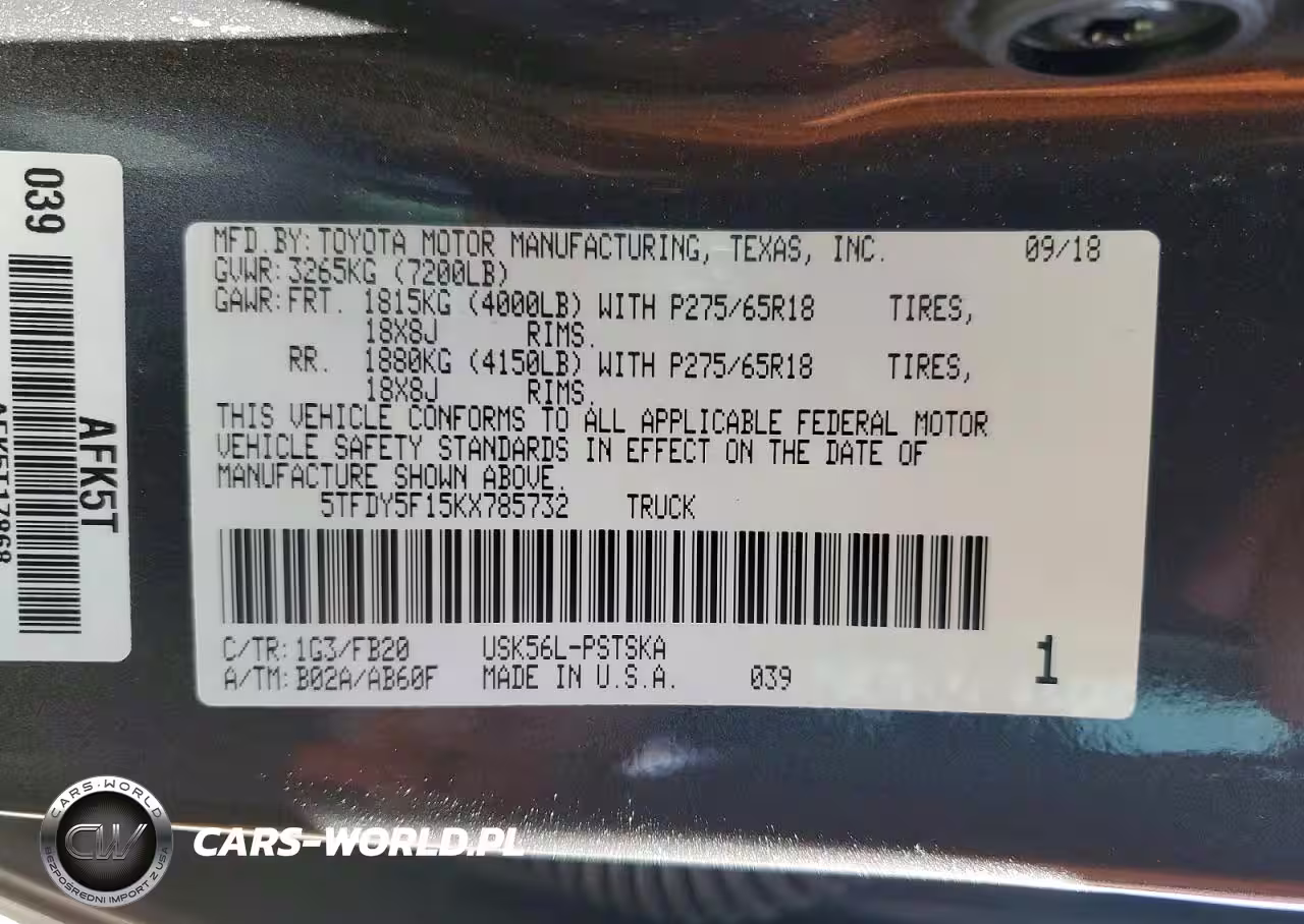 2019 Toyota Tundra Crewmax Sr5 VIN:5TFDY5F15KX785732 - 12