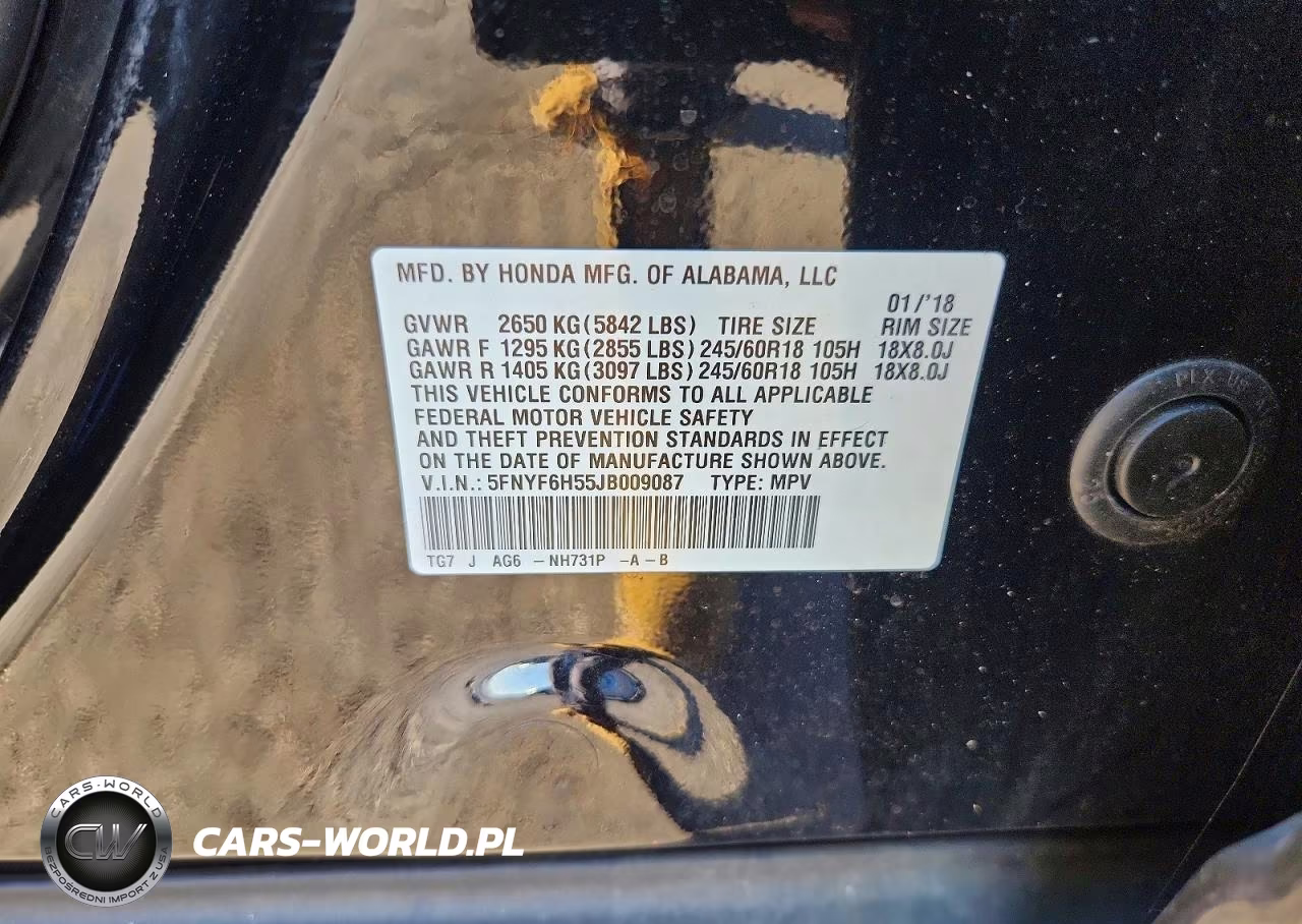 2018 Honda Pilot Exl VIN:5FNYF6H55JB009087 - 13