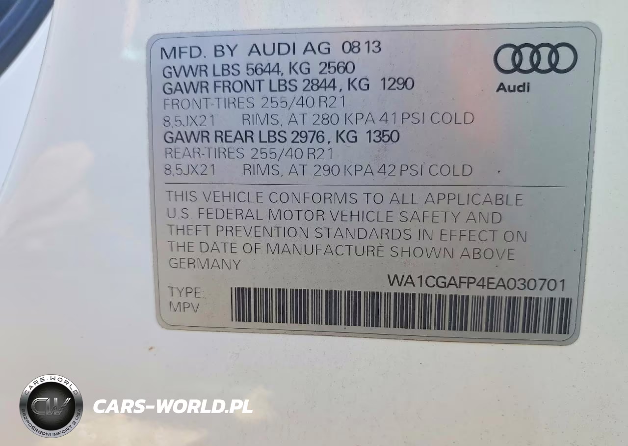 2014 Audi Sq5 Premium Plus VIN:WA1CGAFP4EA030701 - 12