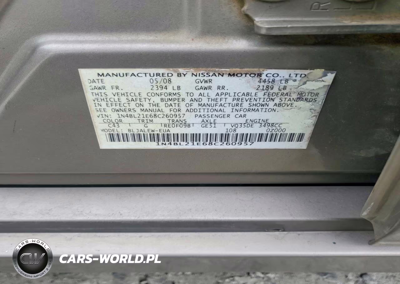 2008 Nissan Altima VIN:1N4BL21E68C260957 - 12